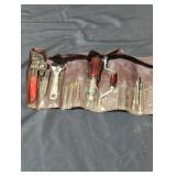 Vintage Hand Tool Set in Roll-Up Pouch