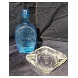 Glass Bottle and Ashtray