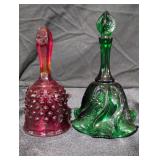 2 Colored Glass Bells