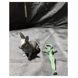 Cast Iron Bunny Coin Bank and Women Bottle Opener