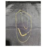 2 Gold Colored Necklaces