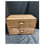 2 Wooden Single Drawer Containers