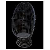 Black Wicker Swivel Egg Chair