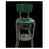 Vintage Metal Fold Up Step Stool Chair
