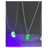 Trio of Uranium necklaces bag lot.