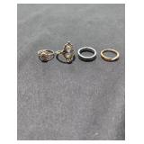 4 costume jewelry rings size 7.5 lot.