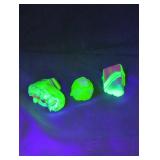 3 Uranium rocks lot.