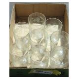 8 Set of Eight Etched Glass cups.