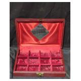 Vintage Red Jewelry Box with Mirror