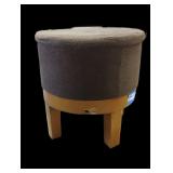 Vintage Brown Upholstered Stool