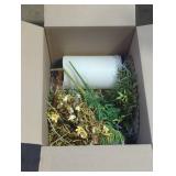 Decorative Box with Candle and Faux Florals