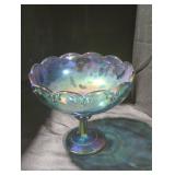 Carnival glass candy bowl.