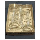 Set of Vintage Etched Glass Coupes