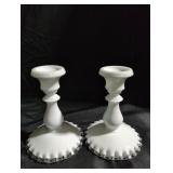 Matching Milk Glass Candle Holders