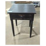 Vintage Black Side Table with Drawer