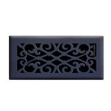Elegant Scroll 4x10 Steel Floor Register Black