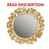 Eden Gold Gingko Leaf Round Wall Mirror 30.5"