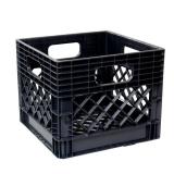 11 in. x 13 in. x 13 in. Black Milk Crate