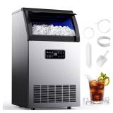 17 in. 100 lb /24H Ice Maker, Stainless Steel
