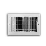 10x6 in. 2-Way Steel Baseboard Register white