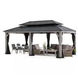 12 ft. x 20 ft. Matte Black Gazebo