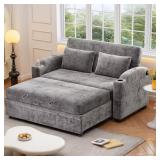 Neville 61.2" Gray Chenille Twin Sofa Bed