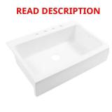 Josephine 34-in. 4-Hole Farmhouse Sink, White DAM
