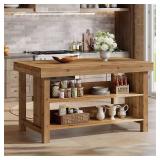 Keenyah Brown 55.12 in. Kitchen Island