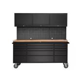 Stainless Mobile Workbench: 15-Drawer