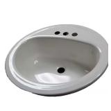 Laurel Round Drop-In Bathroom Sink in White
