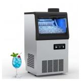 Stainless Ice Maker, 100 lb, 12 lb storage