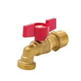 Brass MPT/SWT x MHT Quarter-Turn Hose Bibb