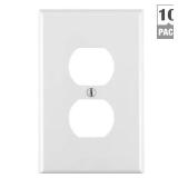 1-Gang White Midway Outlet Wall Plate (10-Pack)