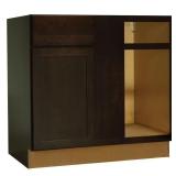 Shaker Corner Kitchen Cabinet Java 36x24x34.5