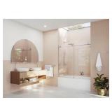 60x60 Frameless Shower Door, Brushed Nickel