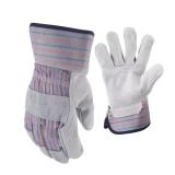 Firm Grip Blue Leather Work Gloves (Large)