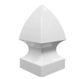 (2) 5 in. x 5 in. Vinyl White Gothic Post Caps