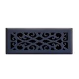 Elegant Scroll 4x12 Steel Floor Register Black