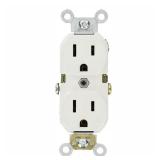 15 Amp Commercial Duplex Outlet, White