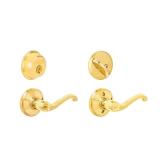 Schlage Flair Bright Brass Deadbolt & Knob