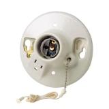 Glazed Porcelain Lamp Holder with Chain Outlet