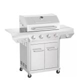 4-Burner Stainless Gas Grill with Side Burner