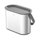 1 Gal Stainless Steel Trash Can with Gray Lid