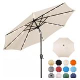 Sun-Ray 9 ft Steel Market Solar Umbrella Beige