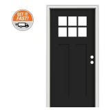 36x80 2-Panel Left-Hand Front Door Black