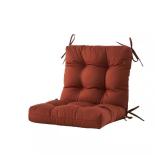 Outdoor Chair Cushion Tufted Floral Brick Red
