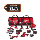 Milwaukee M18 18V Cordless 8-Tool Kit +3 Batt