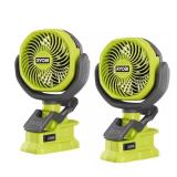 RYOBI ONE+ 18V Cordless Clamp Fan (2-Pack)