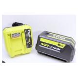 Ryobi 40V 6Ah Lithium Battery With Fast Charger