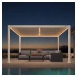 10x12 White Aluminum Pergola w/ LEDs